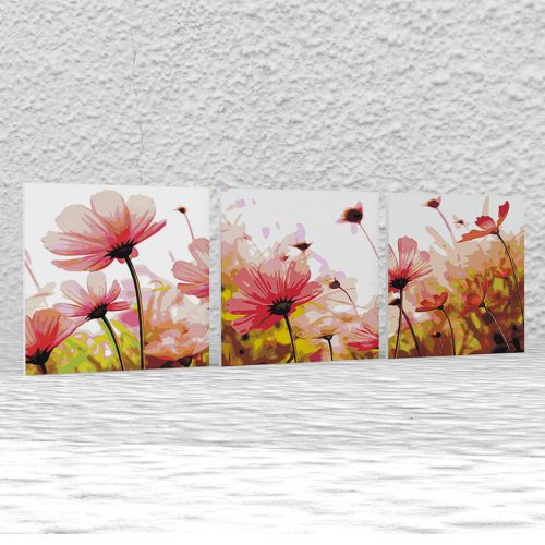 3 képből álló Virágos számfestő készlet 