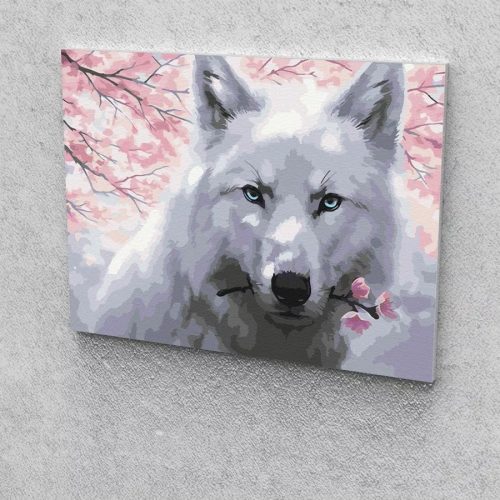 Farkasok festés számok alapján kreatív készlet kerettel 40x50