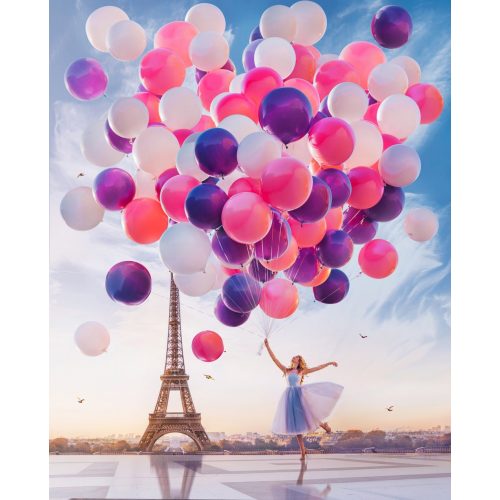 Lufival az Eiffel Toronynál hímző készlet 30x40 cm-es vászonnal keresztszemes hímzés