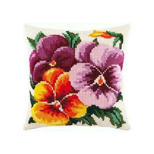 Ibolya párnahuzat keresztszemes hímzés 43x43 cm