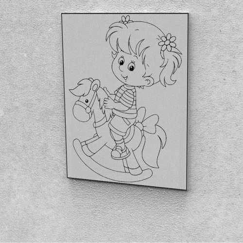 Kreatív festés maradék festékek felhasználásához kislány hintalóval