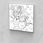 Fejlesztő Festővászon Picasso Palántáknak 3 -6 éves korosztálynak hableány 40x40 cm