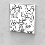 Fejlesztő Festővászon Picasso Palántáknak 3 -6 éves korosztálynak házi állatok 40x40 cm