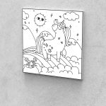 Fejlesztő Festővászon Picasso Palántáknak 3 -6 éves korosztálynak egyszarvú 40x40 cm