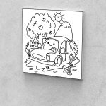 Fejlesztő Festővászon Picasso Palántáknak 3 -6 éves korosztálynak mosolygós autó 40x40 cm