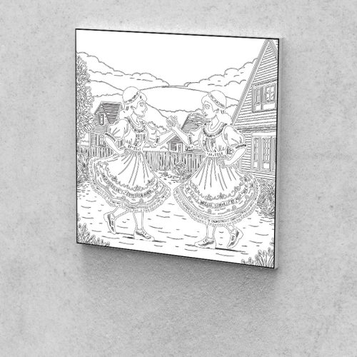 Fejlesztő Festővászon Picasso Palántáknak 6-9 éves korosztálynak néptáncosok 40x40 cm