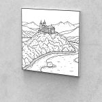 Fejlesztő Festővászon Picasso Palántáknak 6-9 éves korosztálynak kastély 40x40 cm