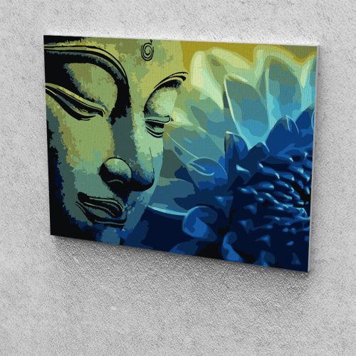 Kék Buddha festés számok alapján kreatív készlet kerettel