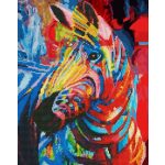 Zebra festés és gyémántszemes kreatív 40x50 cm-es hibrid kép