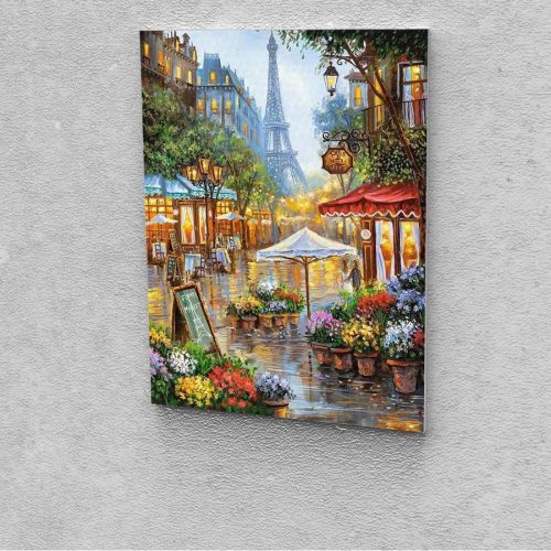 Virágárus Párizsban festés számok alapján kreatív készlet kerettel 40x50