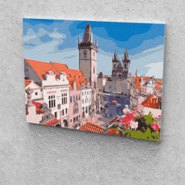   Prága belváros festés számok alapján kreatív készlet keret nélkül