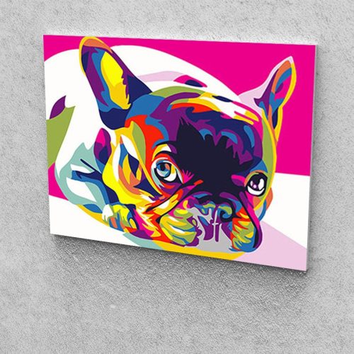 Francia Bulldog festés számok alapján kreatív készlet keret nélkül