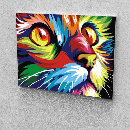 Színes cica festés számok alapján kreatív készlet keret nélkül