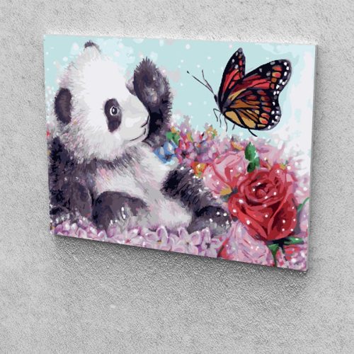 Panda festés számok alapján kreatív készlet kerettel