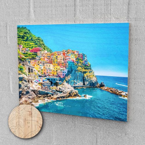 Fa alapú Cinque Terre festés számok alapján kreatív készlet 40x50