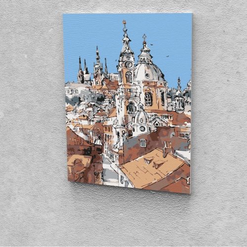 Város a tetőről festés számok alapján kreatív készlet 30x40