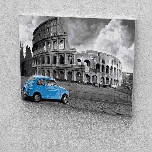 Colosseumnál kék autóval festés számok alapján kreatív készlet 30x40