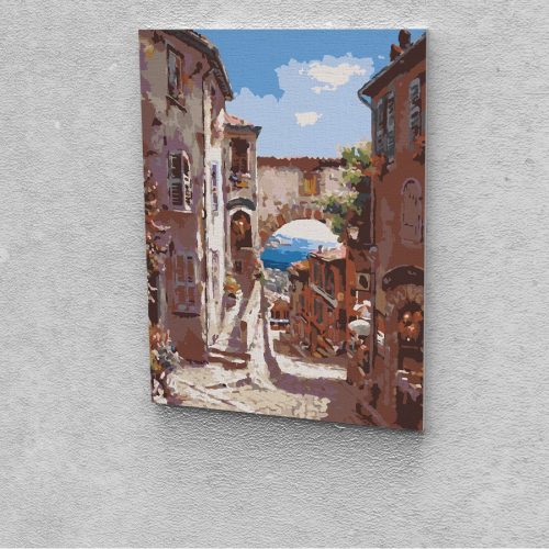 Utca a tengerhez festés számok alapján kreatív készlet keret nélkül 40x50