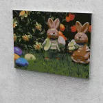Porcelán nyuszipár festés számok alapján kreatív készlet keret nélkül 30x40