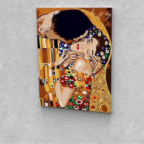 Gustav Klimt: Csók festés számok alapján kreatív készlet keret nélkül