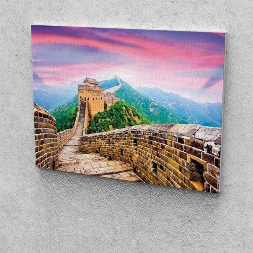 Kínai Nagy Fal naplementében festés számok alapján kreatív készlet 30x40