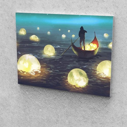 Hold tenger festés számok alapján kreatív készlet kerettel 40×50