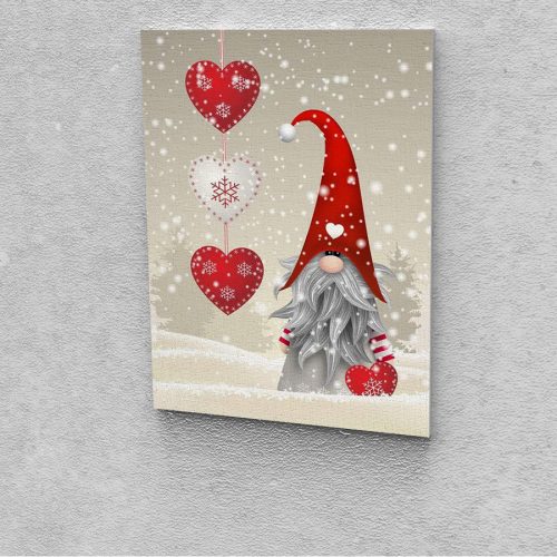 Karácsonyi manó szívekkel festés számok alapján kreatív készlet 30x40