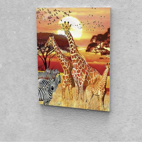 Zsiráfok festés számok alapján kreatív készlet keret nélkül 40x50