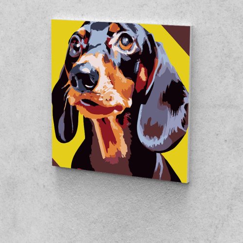 Tacskó kutya festés számok alapján kreatív készlet 40x40