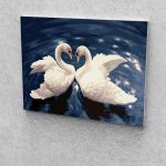 Hattyúk festés számok alapján kreatív készlet kerettel 50x60