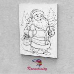 Kreatív festőszett gyermekeknek 30x40-es vászonra nyomtatva Mikulás