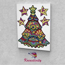   Kreatív festőszett gyermekeknek 30x40-es vászonra nyomtatva Karácsonyfa