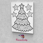 Kreatív festőszett gyermekeknek 30x40-es vászonra nyomtatva Karácsonyfa