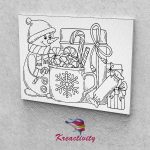 Kreatív festőszett gyermekeknek 30x40-es vászonra nyomtatva Hóember