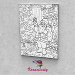 Kreatív festőszett gyermekeknek 30x40-es vászonra nyomtatva Télapó