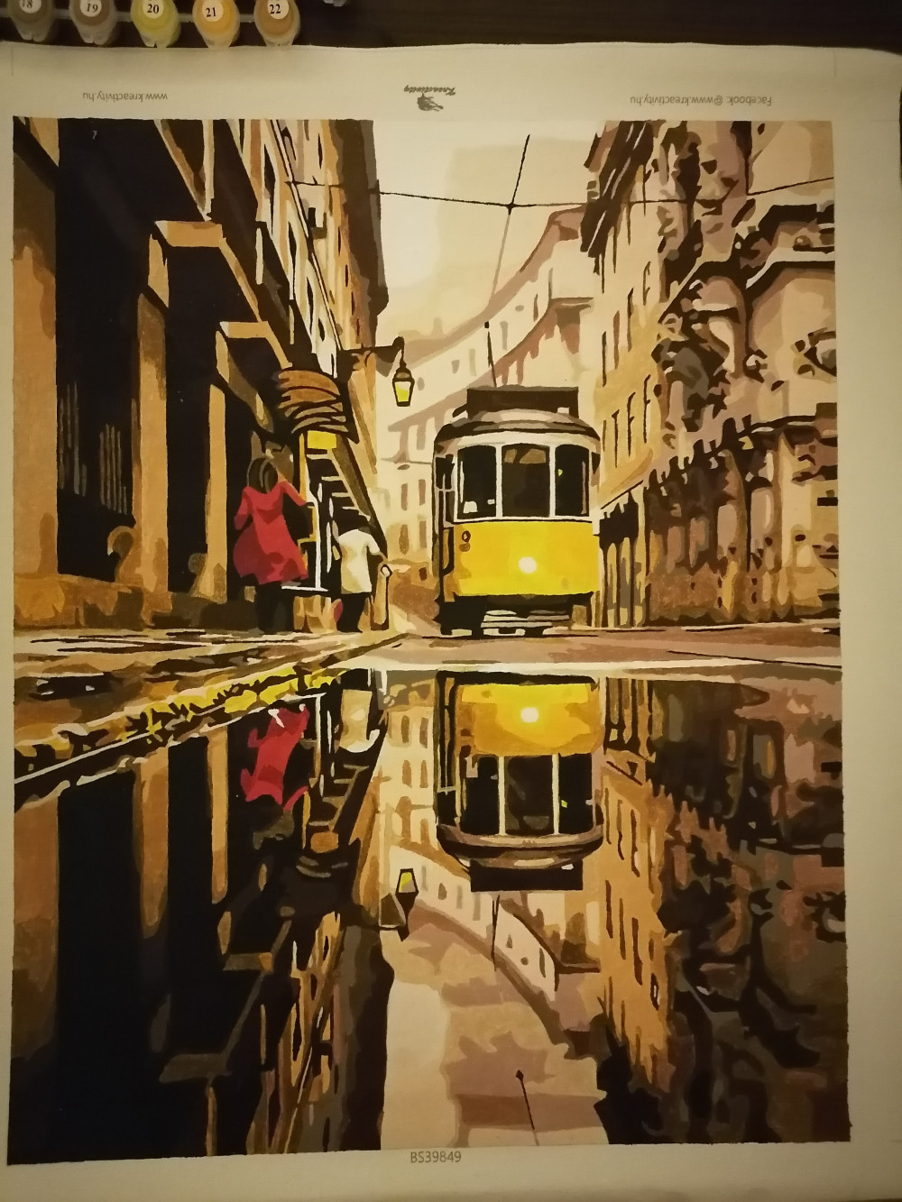   Villamos festés számok alapján kreatív készlet keret nélkül 40x50
