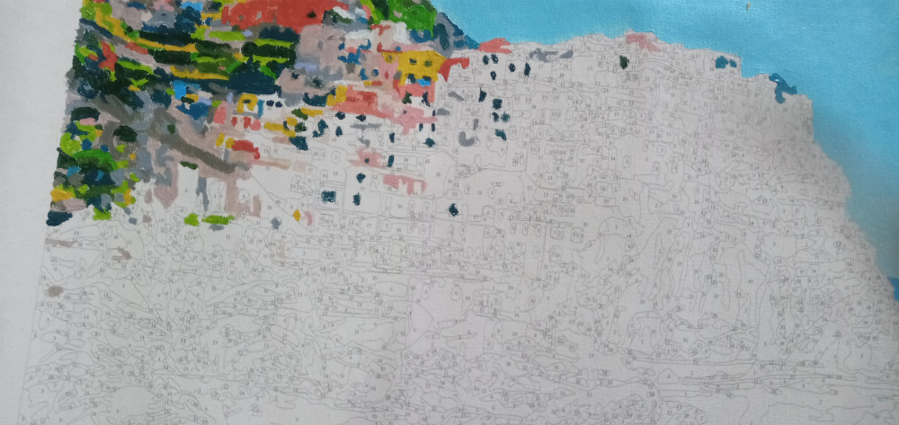   Cinque Terre festés számok alapján kreatív készlet keret nélkül
