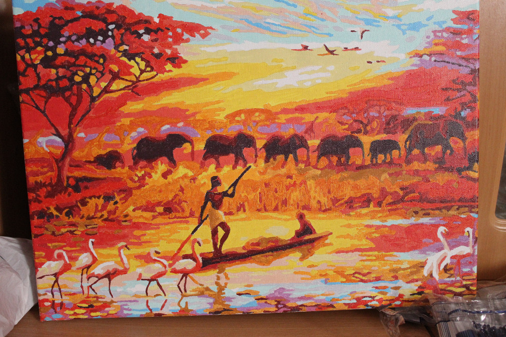 Afrika festés számok alapján kreatív készlet kerettel