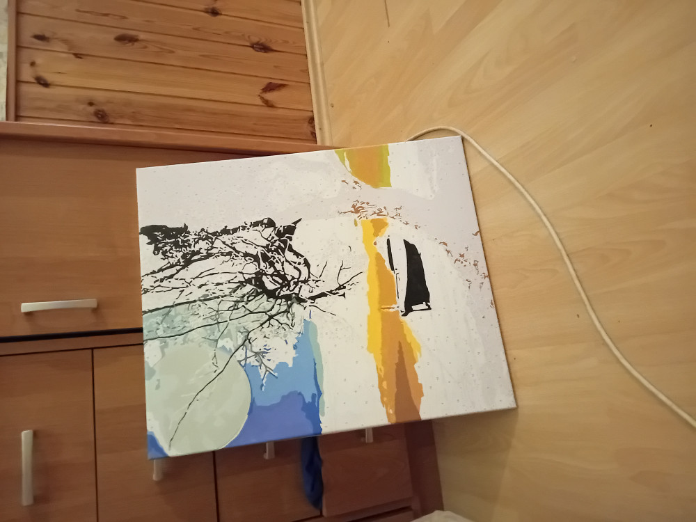   Csónak a holdfényben festés számok alapján kreatív készlet kerettel 50x60
